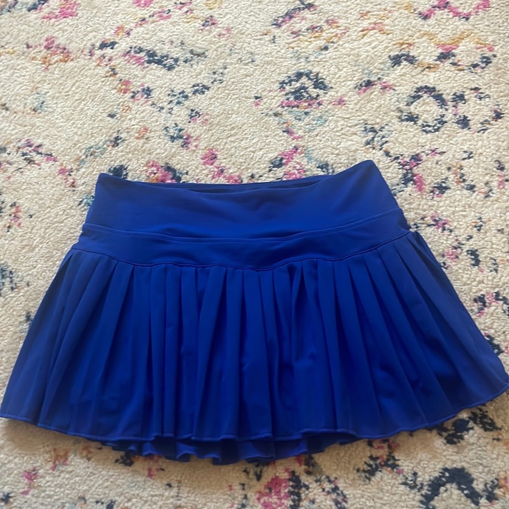 royal blue gold hinge tennis skirt